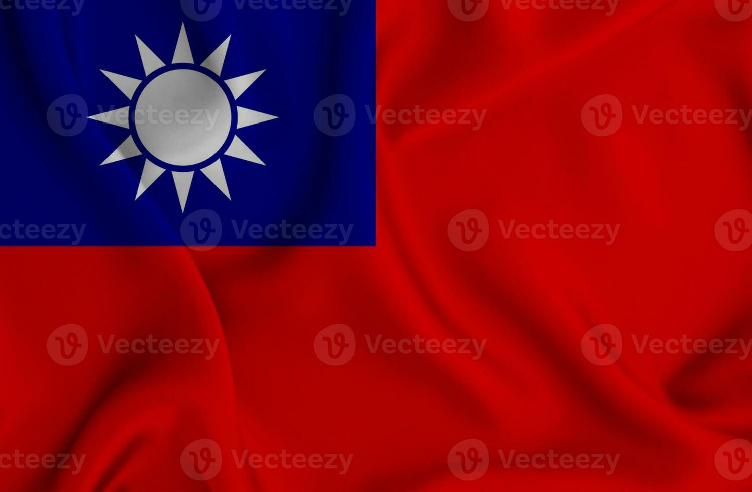 Realistic waving flag of Taiwan, 3d illustration photo