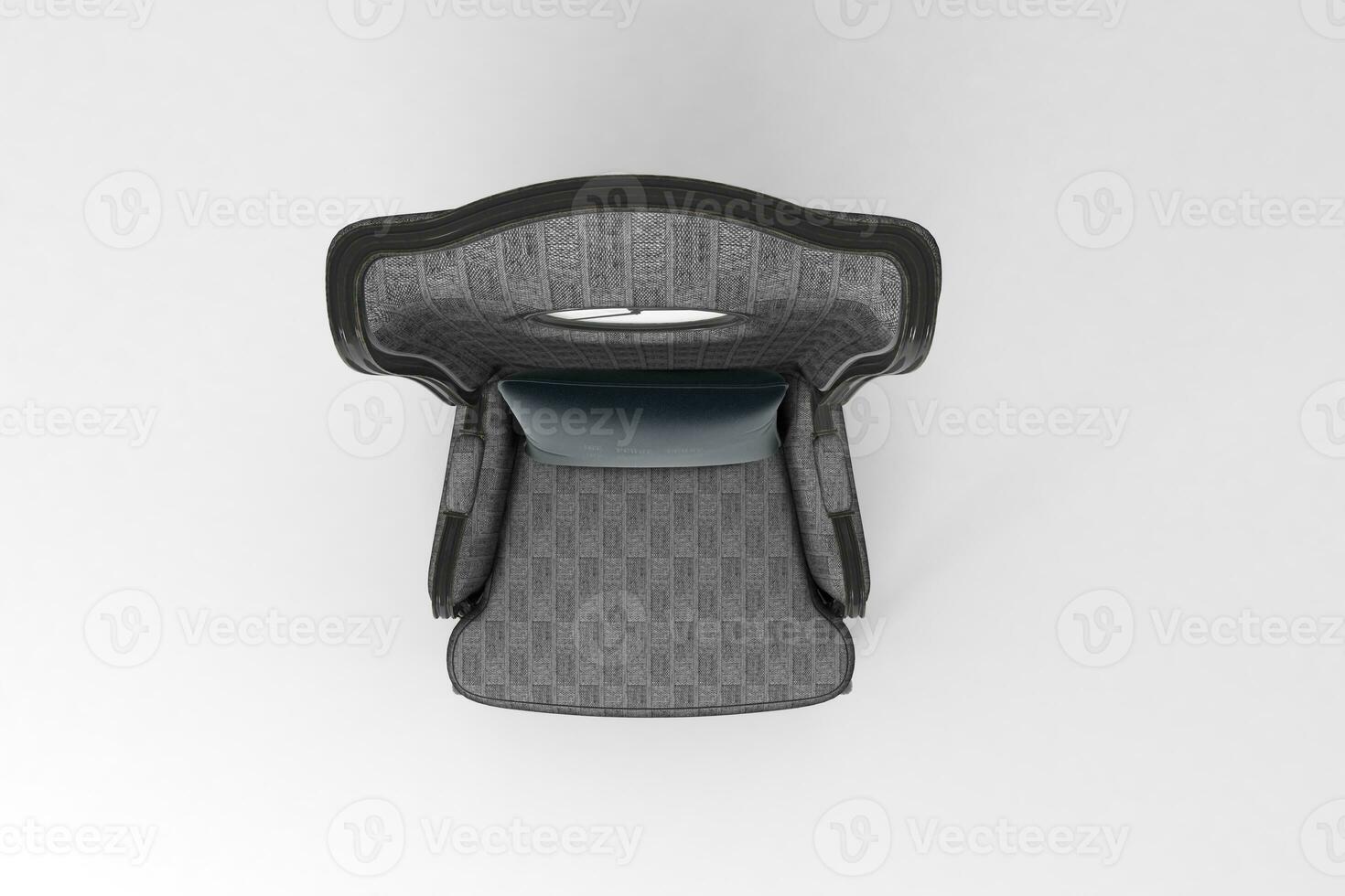 Top view, Modern Chair, minimal concept, Studio shot of stylish chair isolated on white background 3d rendering photo