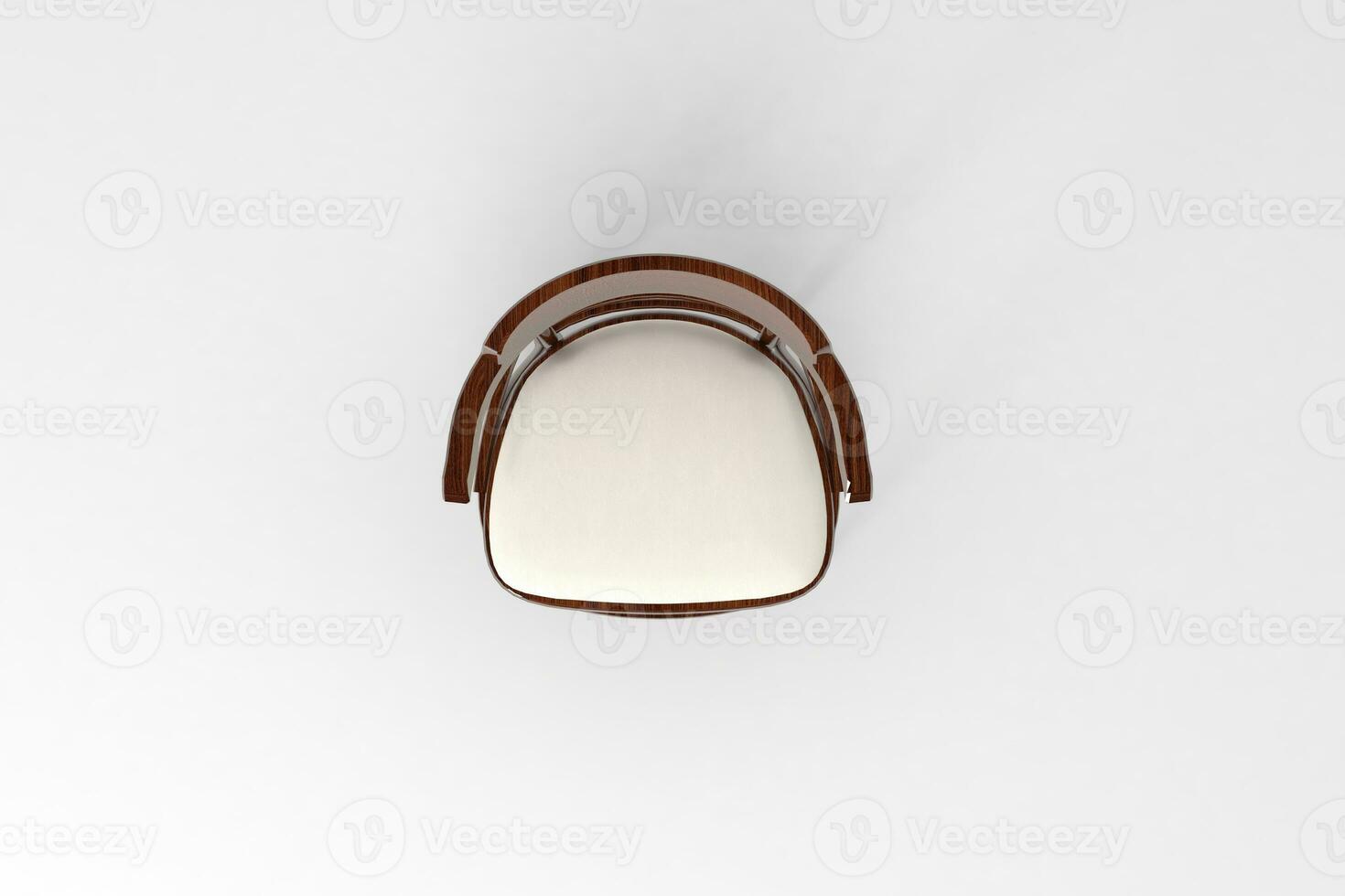 Top view, Studio shot of stylish chair isolated on white background 3d