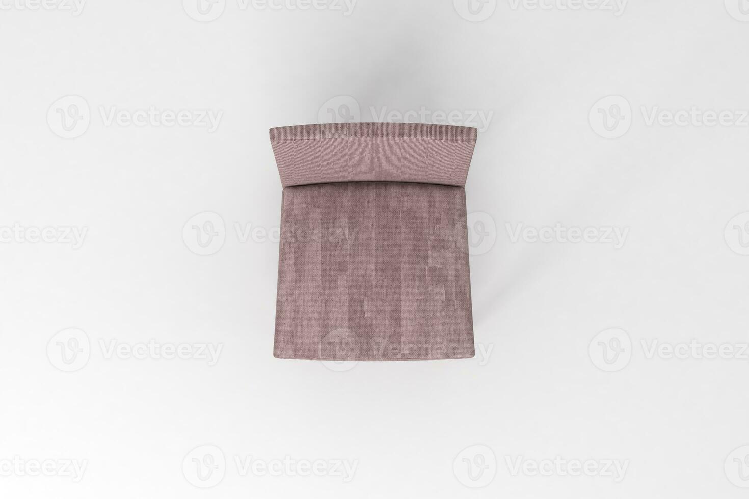 Top view, Studio shot of stylish chair isolated on white background 3d rendering, 3d illustration photo