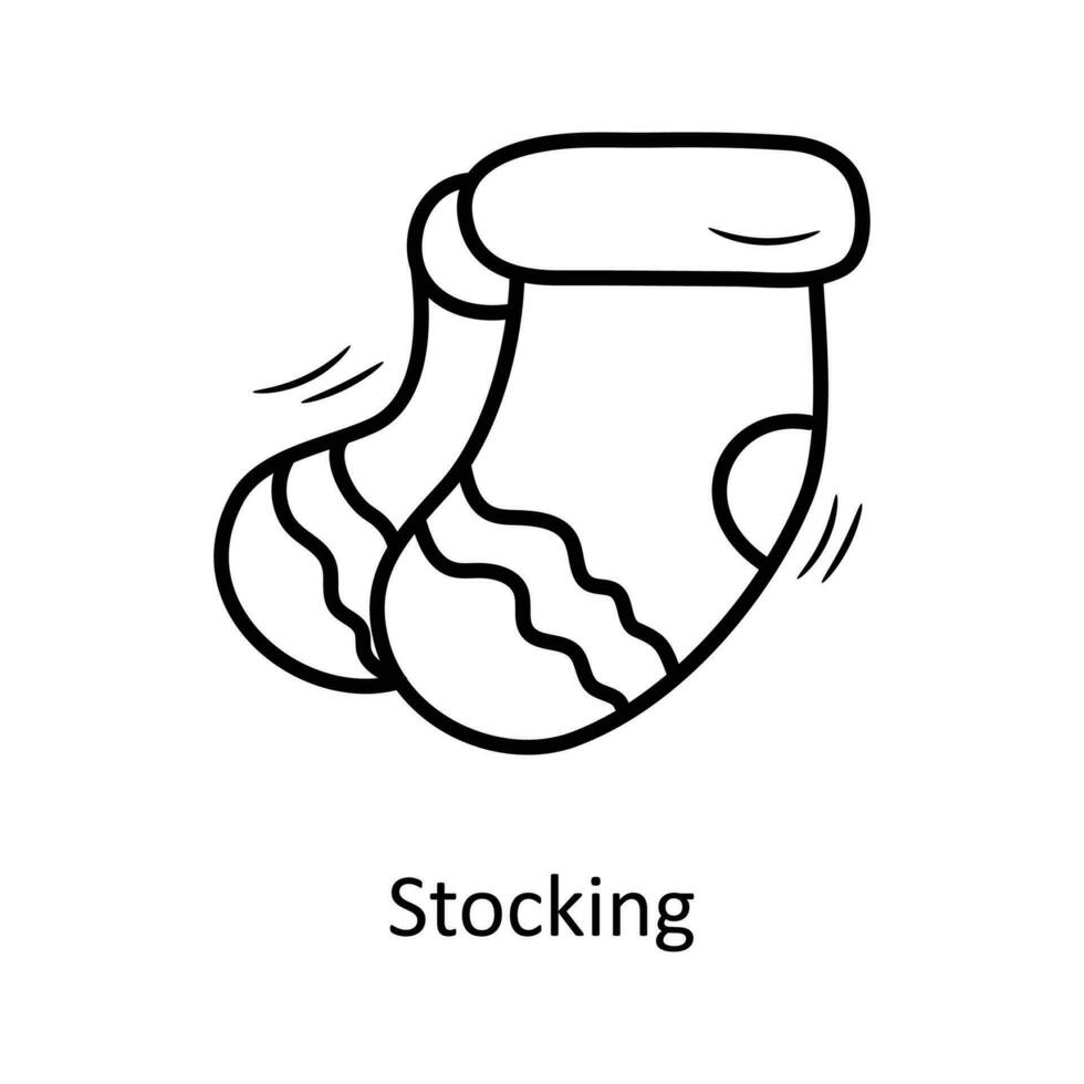 Stocking vector Outline Icon Design illustration. Christmas Symbol on White background EPS 10 File