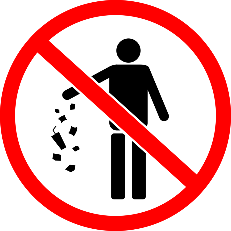 Do not litter, prohibition sign, keep it clean design transparent png