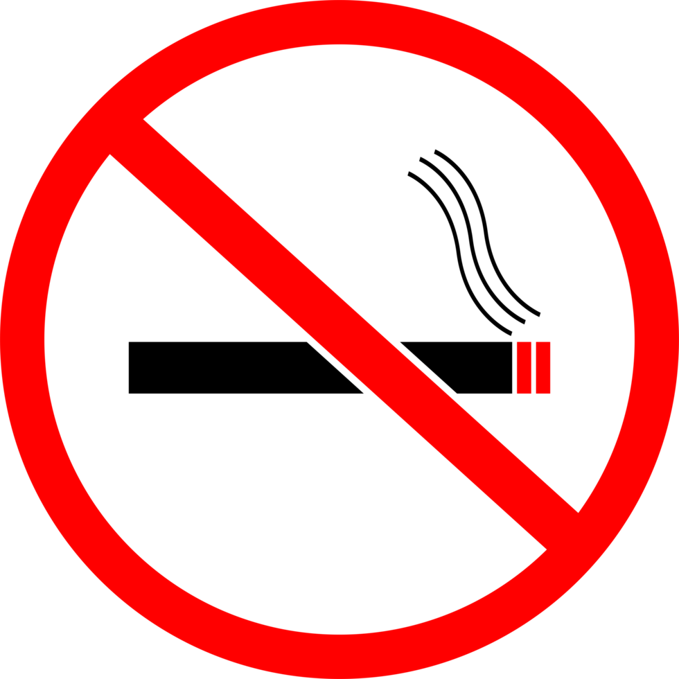 No smoking sign icon symbol red design transparent background png