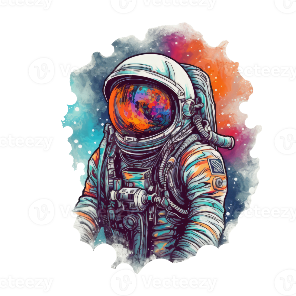 astronaut floating in space . png