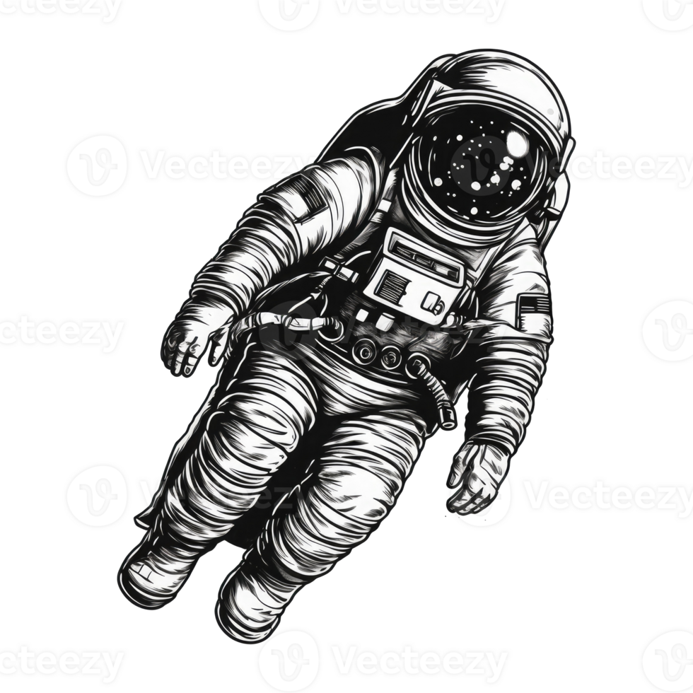 astronaut floating in space . png