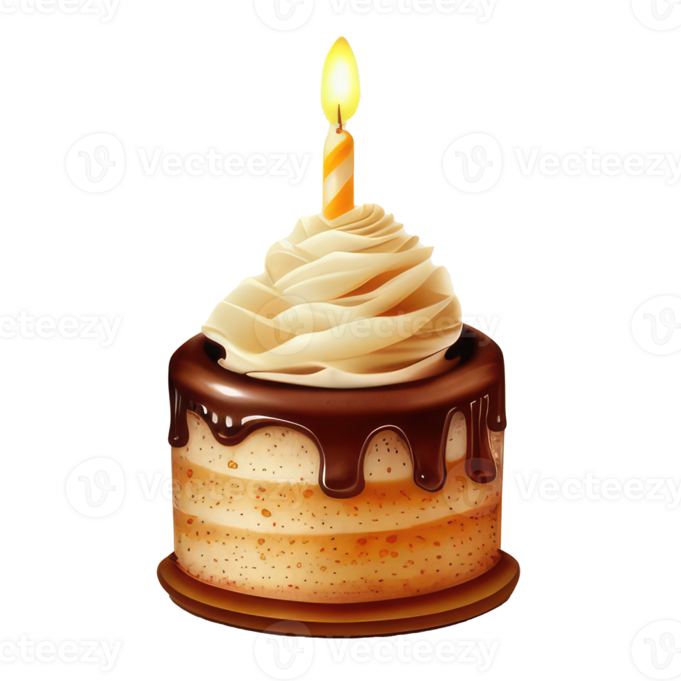 cute Birthday cake with candles . png