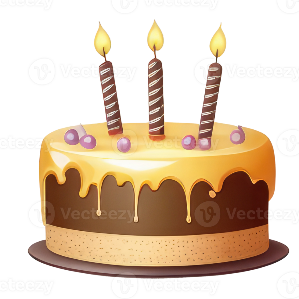 cute Birthday cake with candles . png