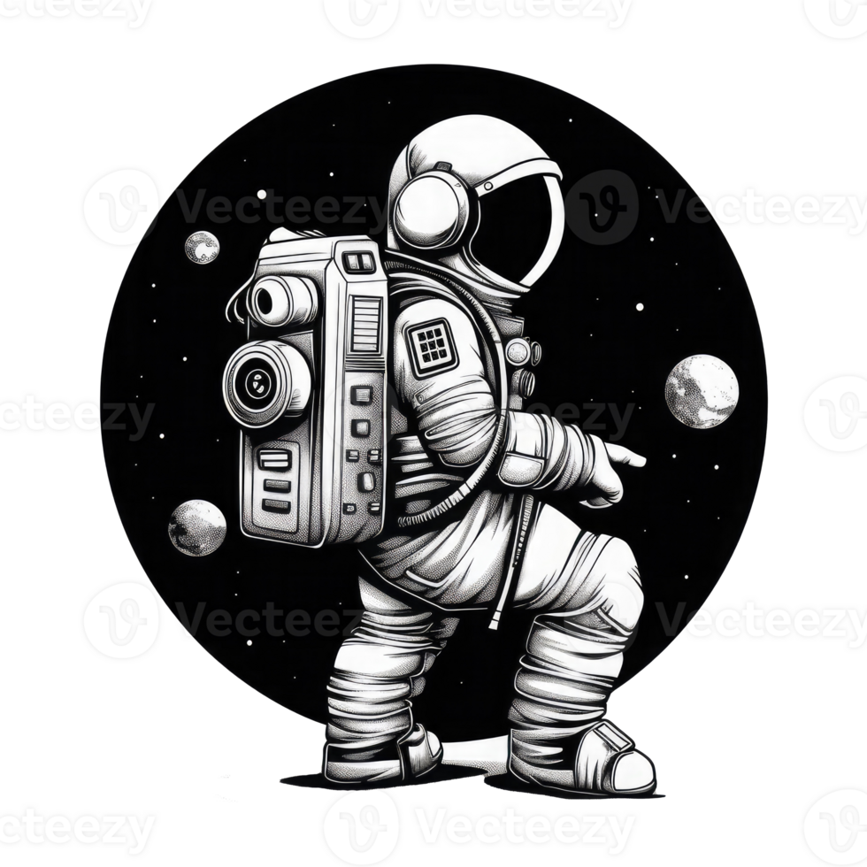 Portrait of astronaut floating in space . png