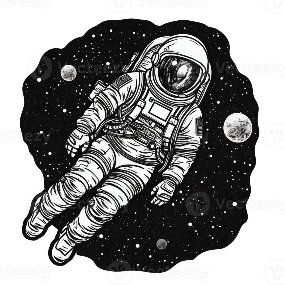 astronaut floating in space . png