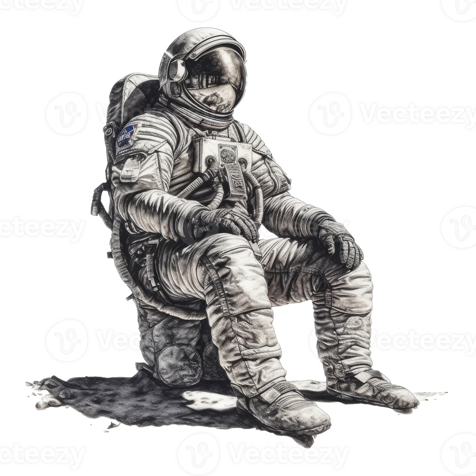 astronaut floating in space . png
