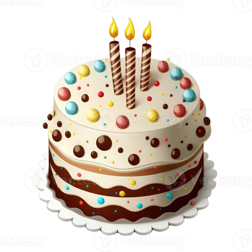 linda cumpleaños pastel con velas . ai generado png