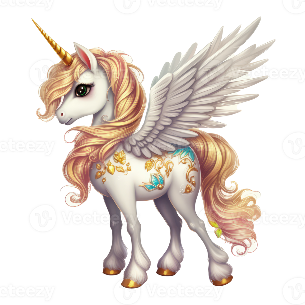 unicorno con Ali . ai generato png