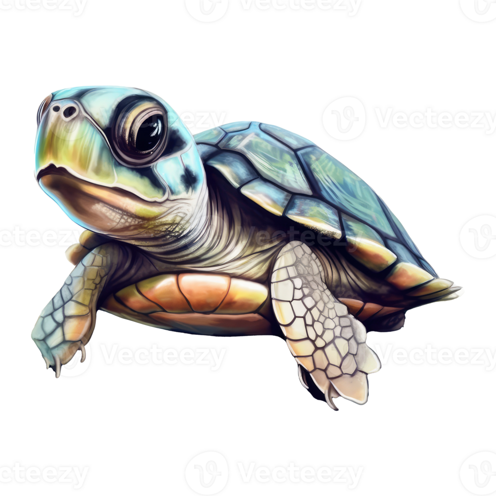 schattig schildpad . ai gegenereerd png