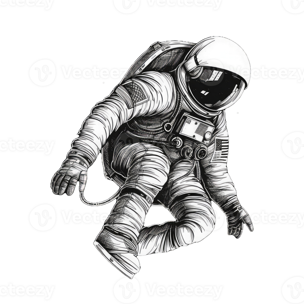 astronaut floating in space . png