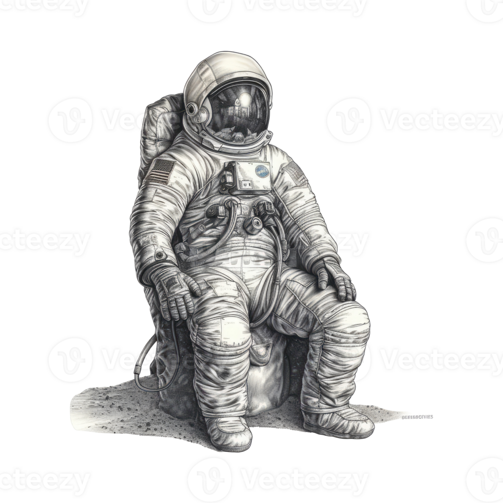astronaut floating in space . png