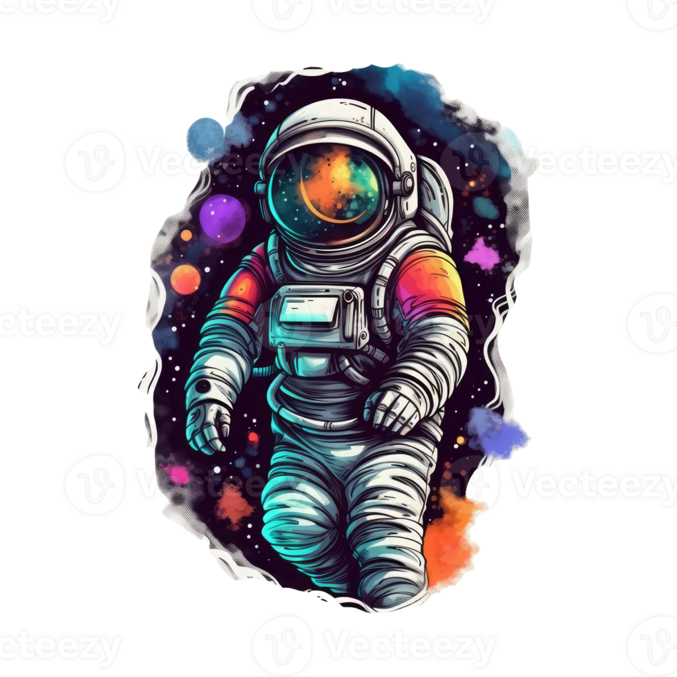 astronaut floating in space . png