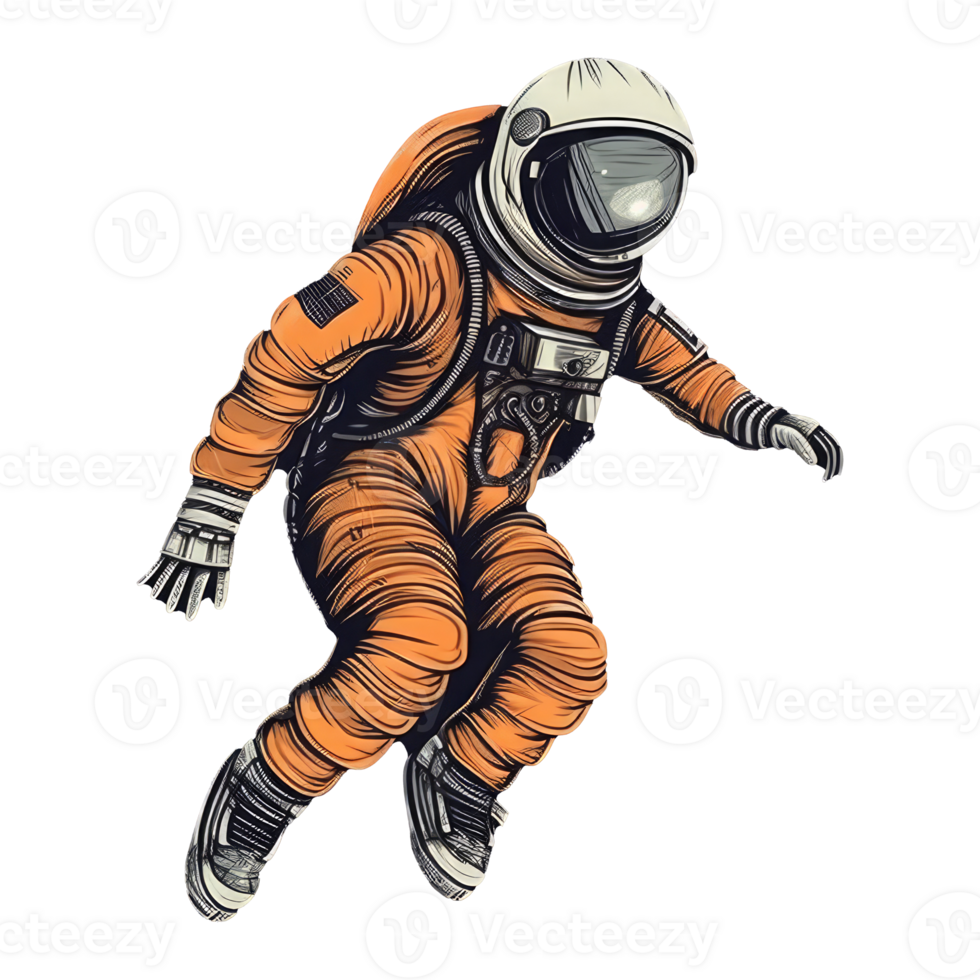 astronaut floating in space . png