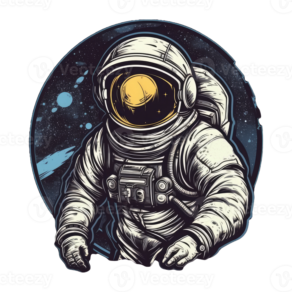 astronaut floating in space . png