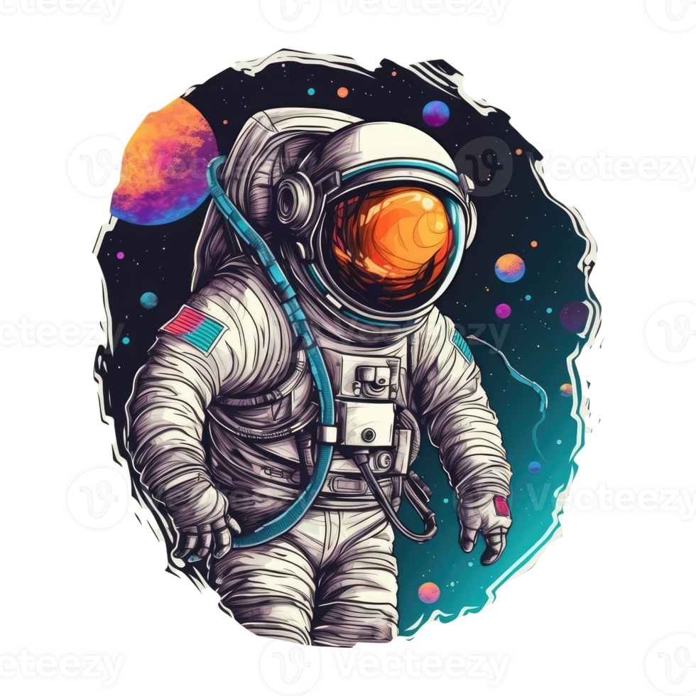 astronaut floating in space . png