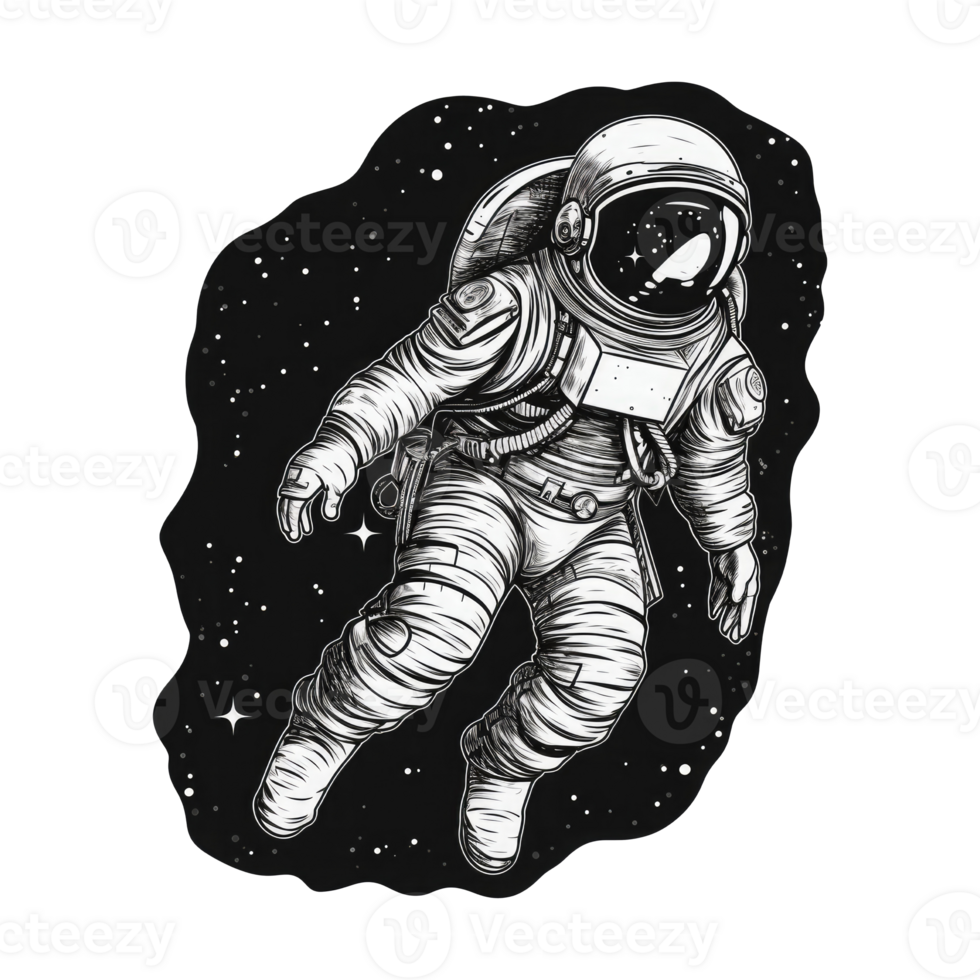 astronaut floating in space . png