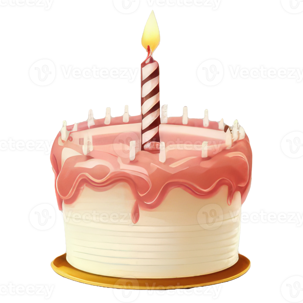 mignonne anniversaire gâteau avec bougies . ai généré png