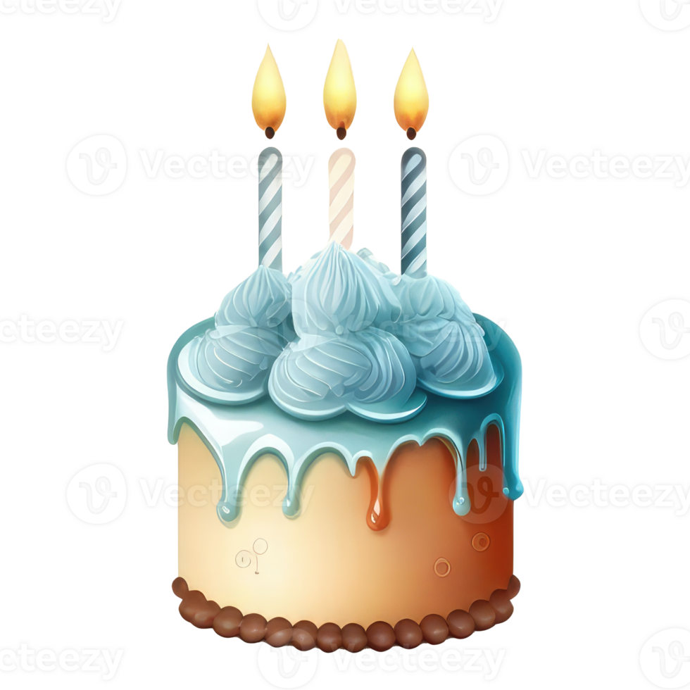 cute Birthday cake with candles . png