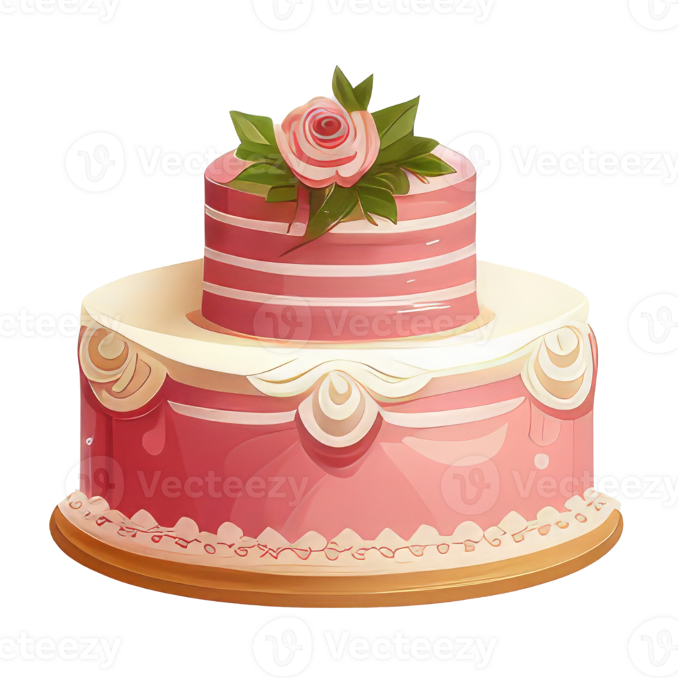 süß Hochzeit Kuchen . ai generiert png