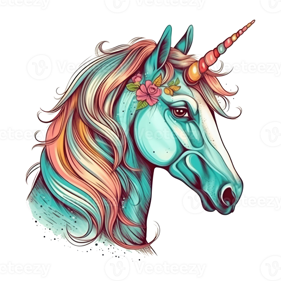 Licorne magnifique coloré . ai généré png