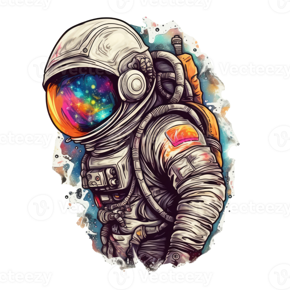 astronaut floating in space . png