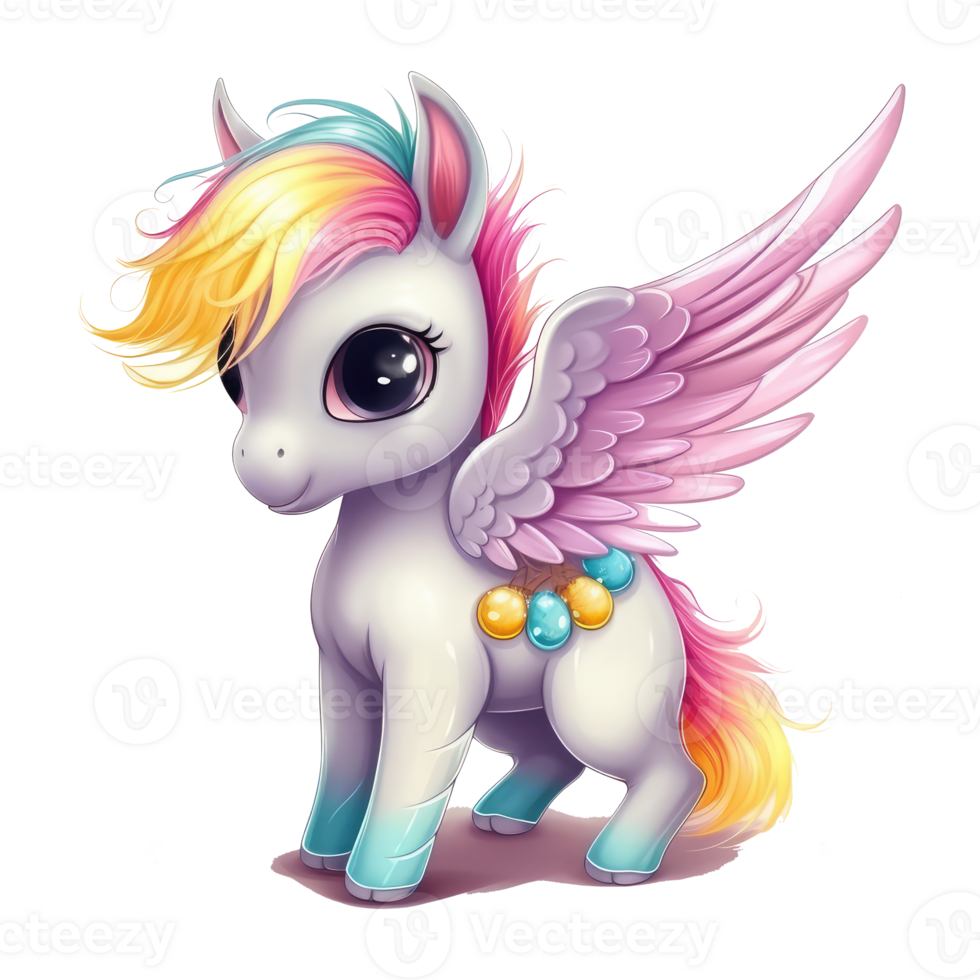 unicorno con Ali . ai generato png