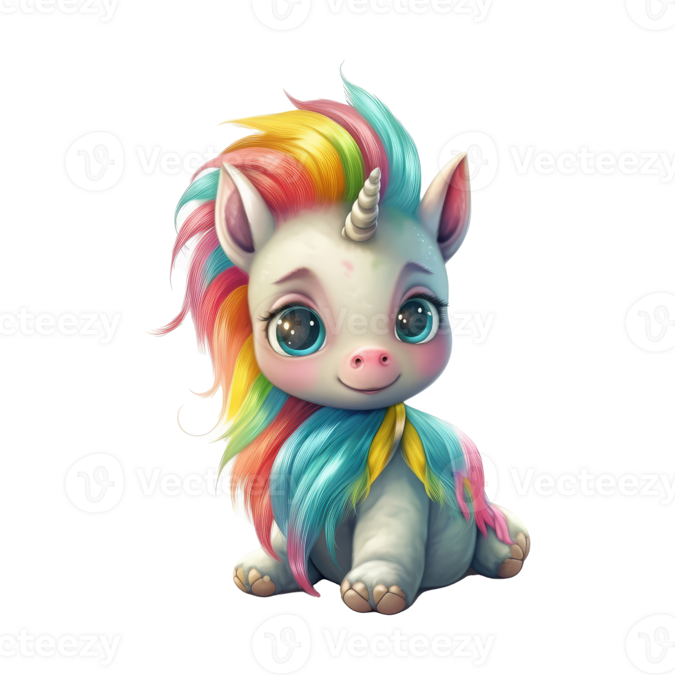 carino unicorno pony . ai generato png