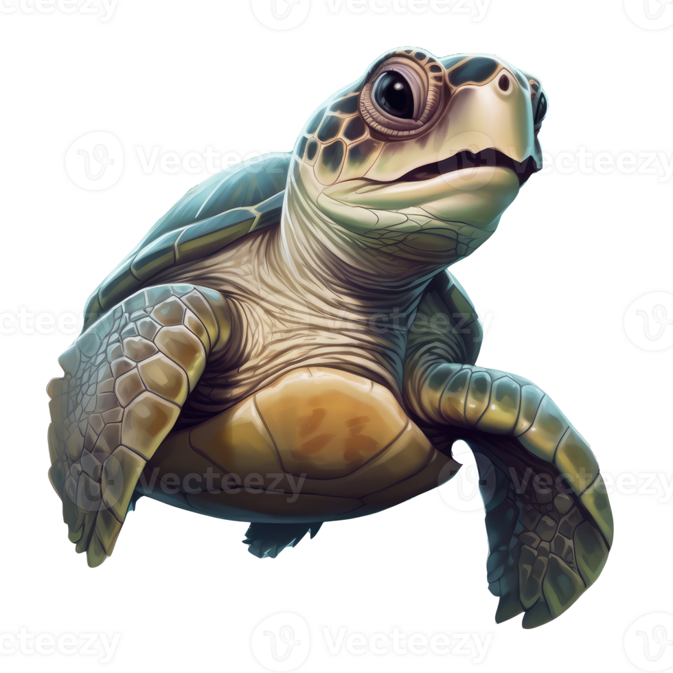 schattig schildpad . ai gegenereerd png