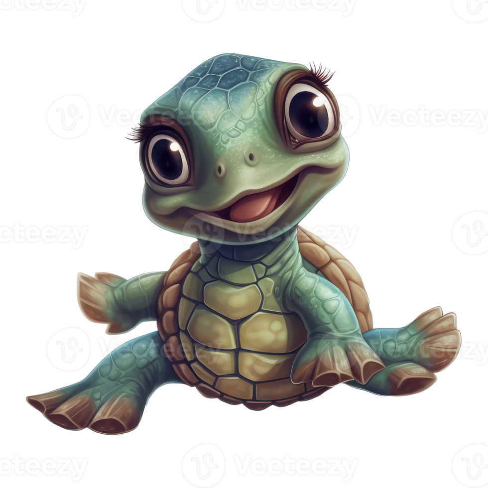 schattig schildpad . ai gegenereerd png