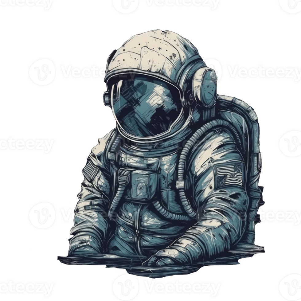 Portrait of astronaut floating in space . png