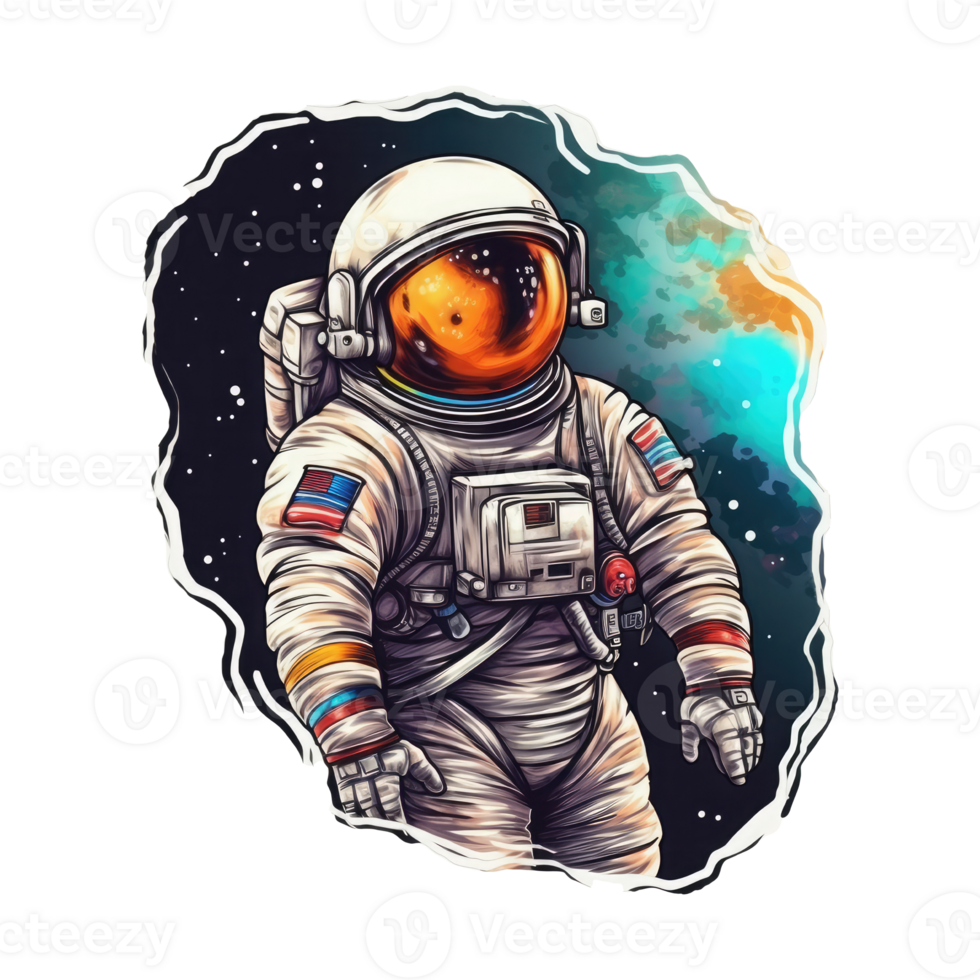 astronaut floating in space . png