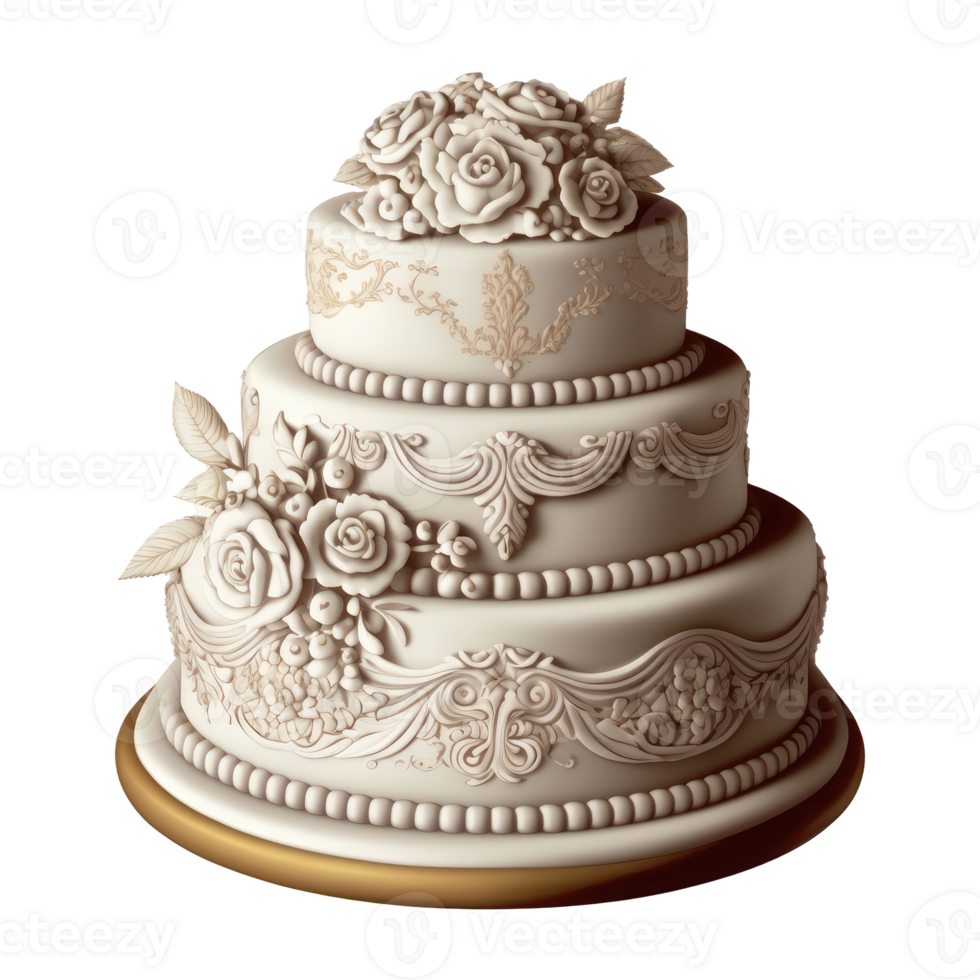 mignonne mariage gâteau . ai généré png