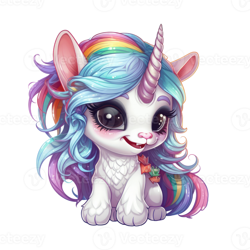 unicorno, arcobaleno, pastello . ai generato png