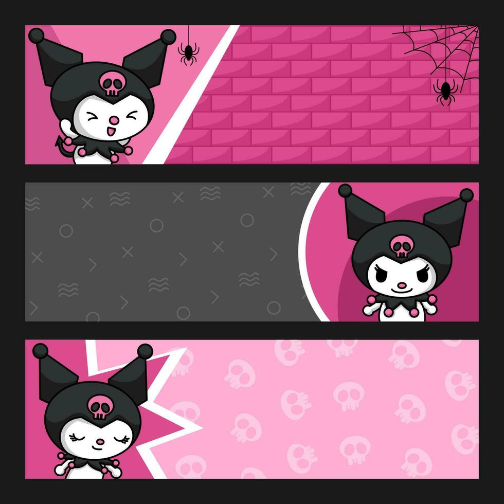 Bunny Cartoon Character Set of Banners 23529759 Vector Art at Vecteezy