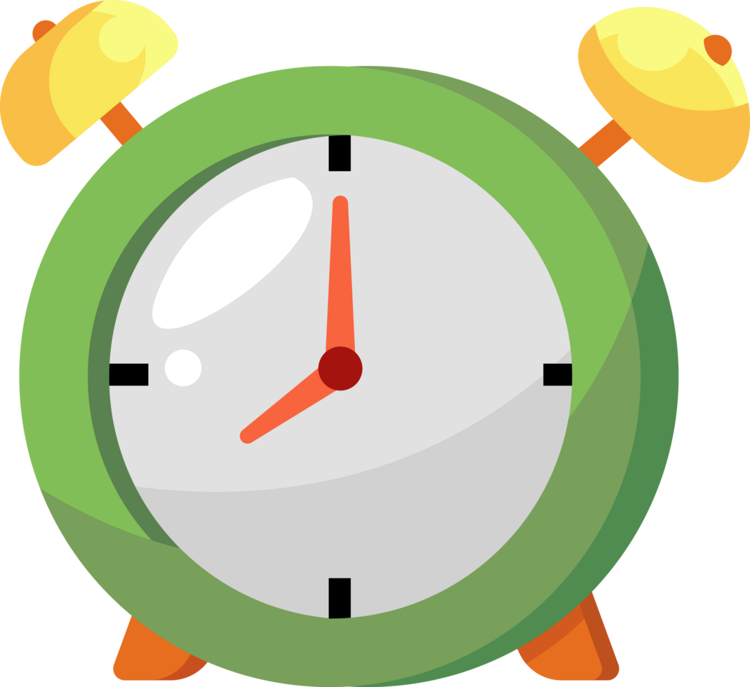 Free alarm clock icon in flat design, school objects and element