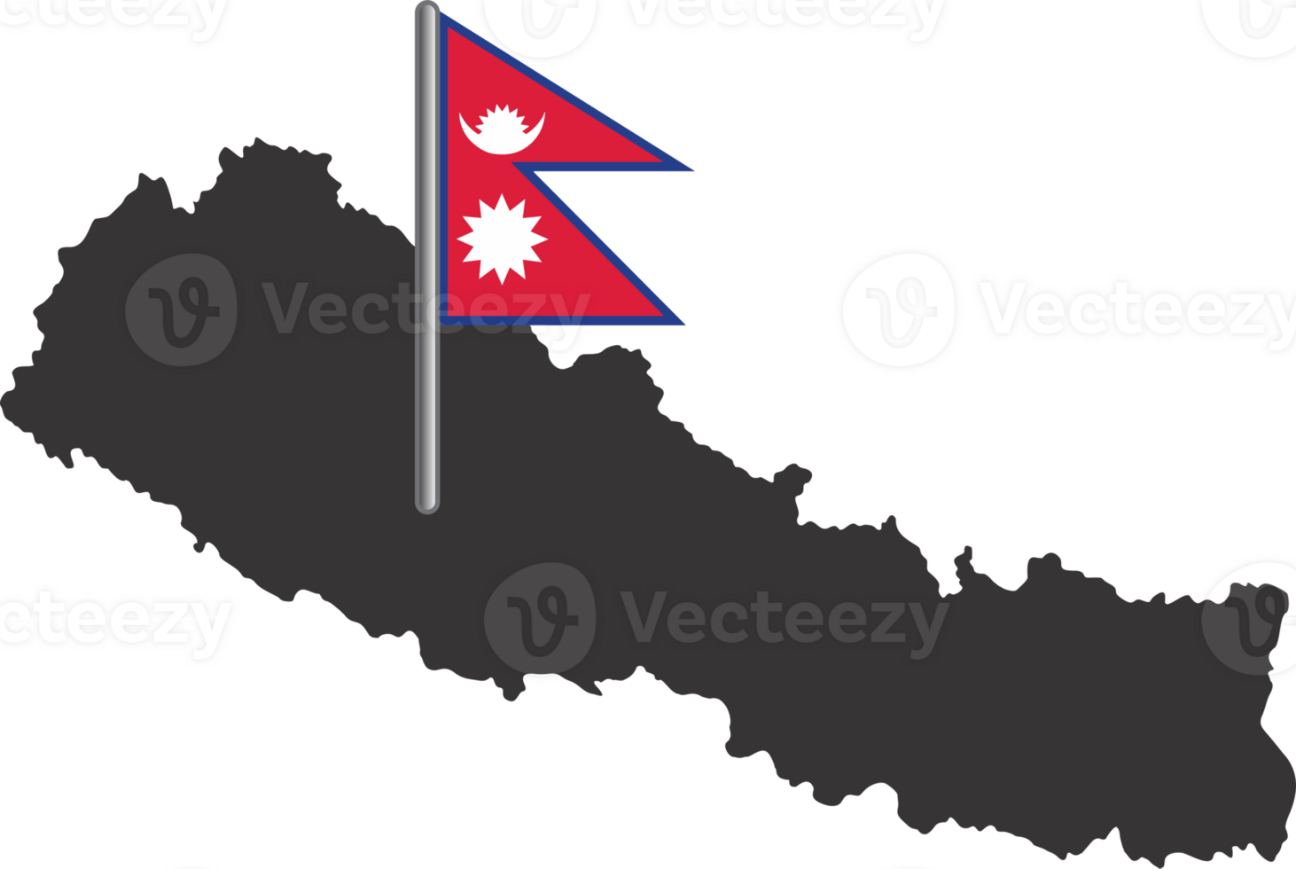 Nepal vlag pin kaart plaats png