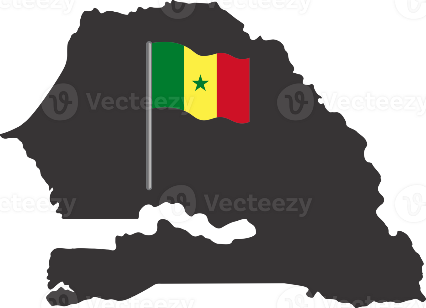 Senegal flag pin map location png