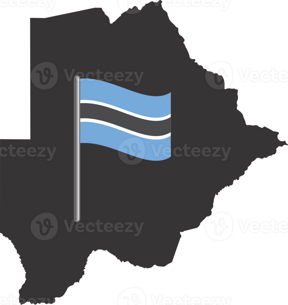 Botswana flag pin map location png