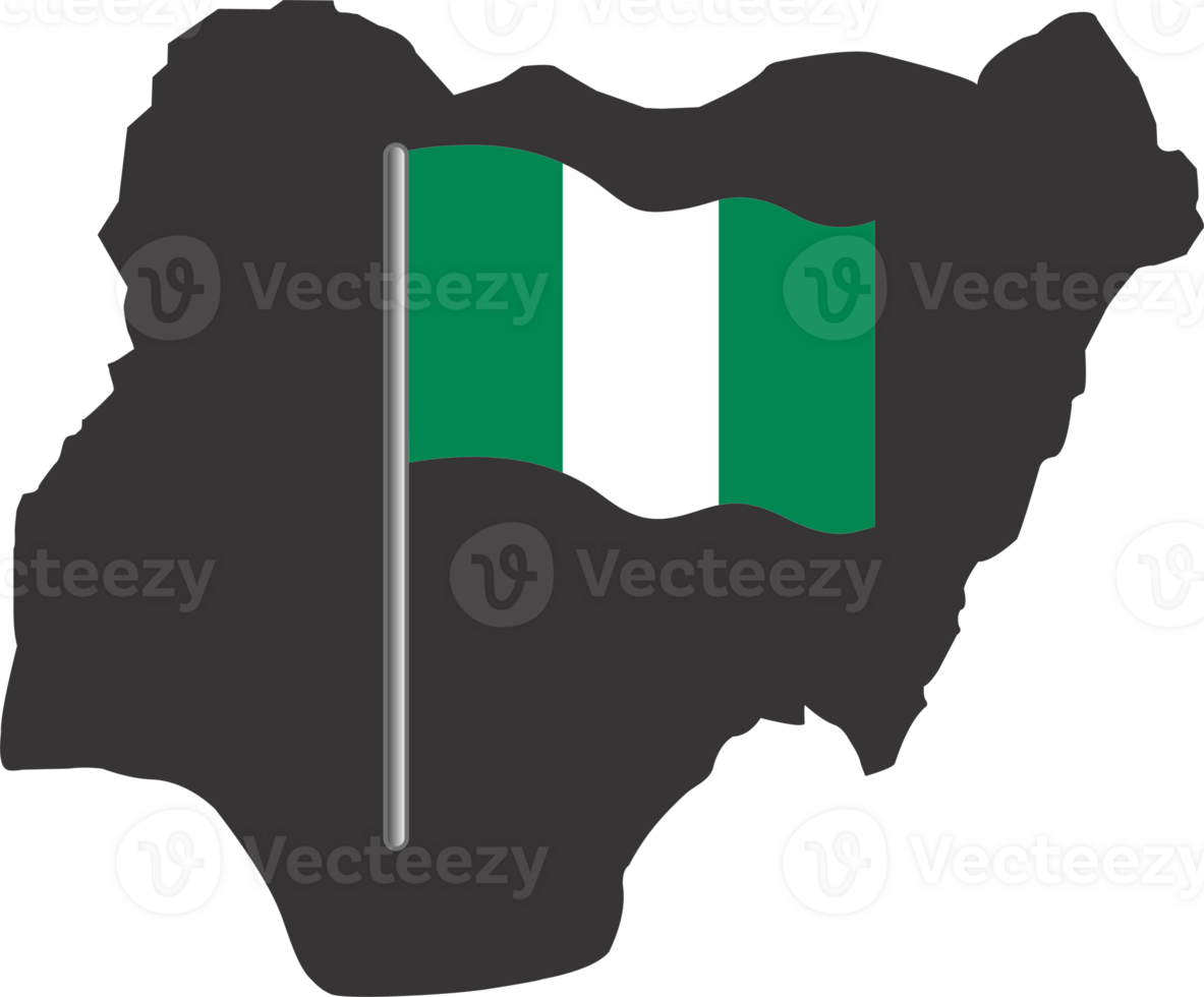 Nigeria flag pin map location png