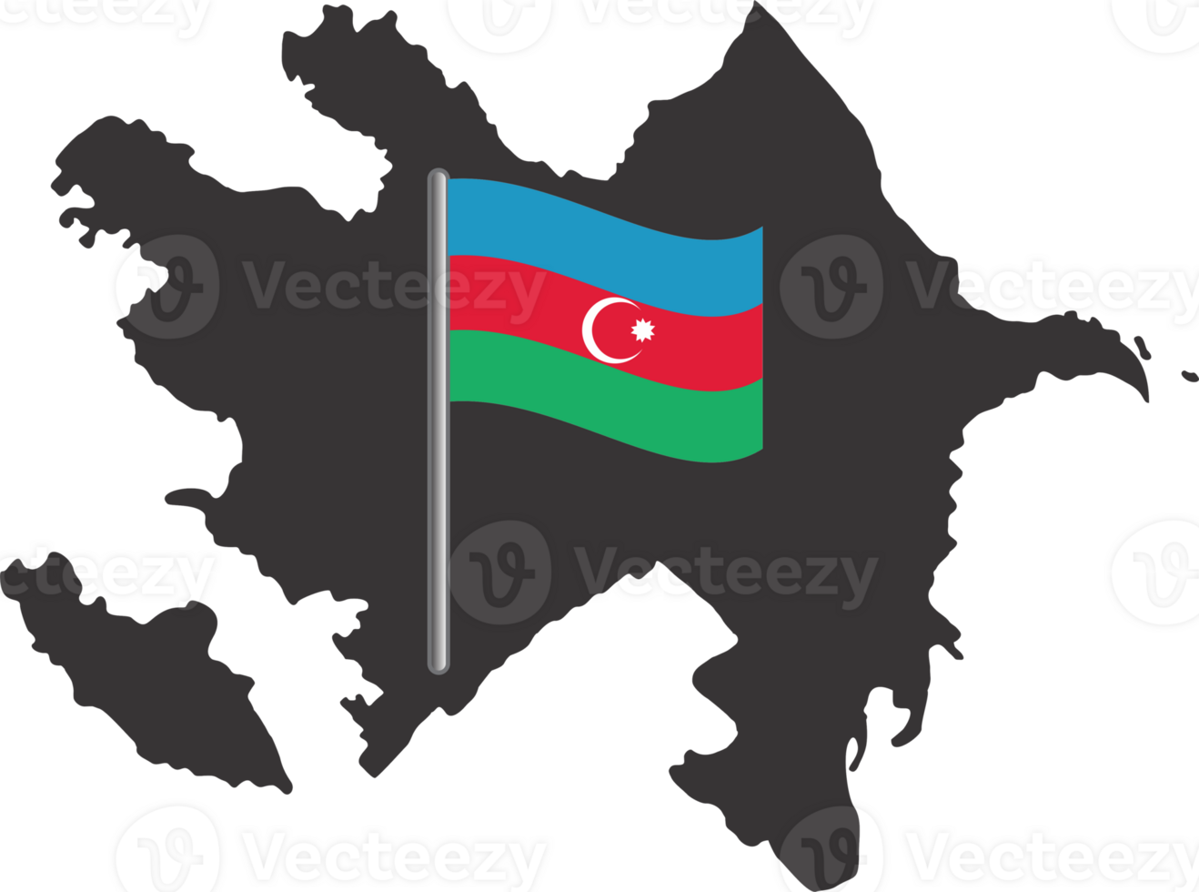 Azerbaijan flag pin map location png