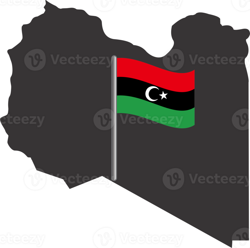 Libya flag pin map location png