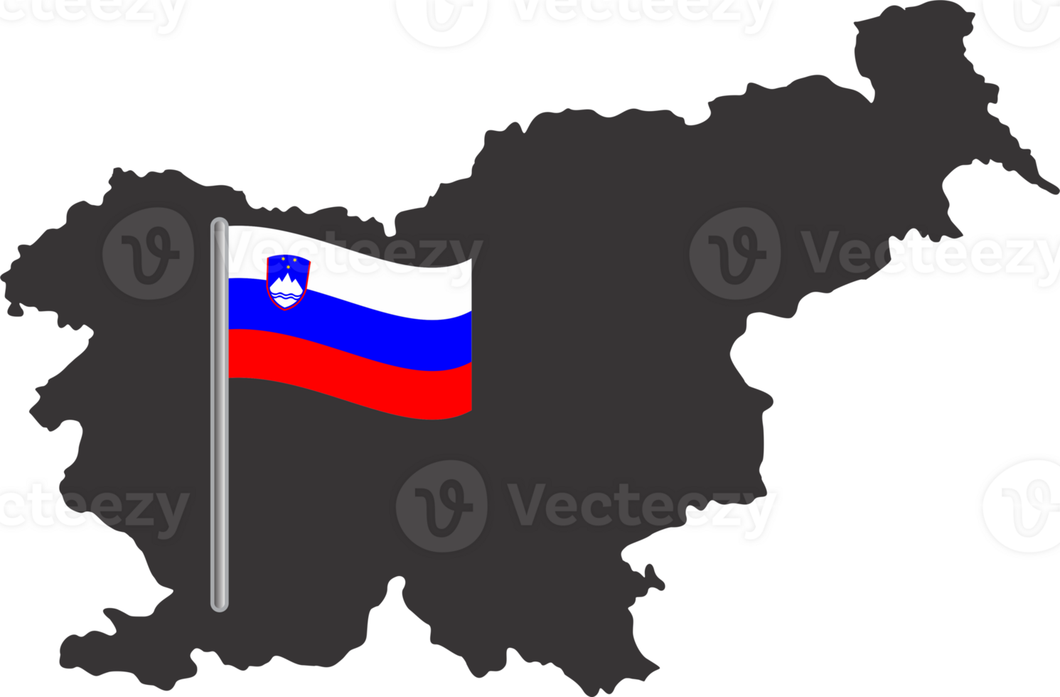 Slovenia flag pin map location 23529942 PNG