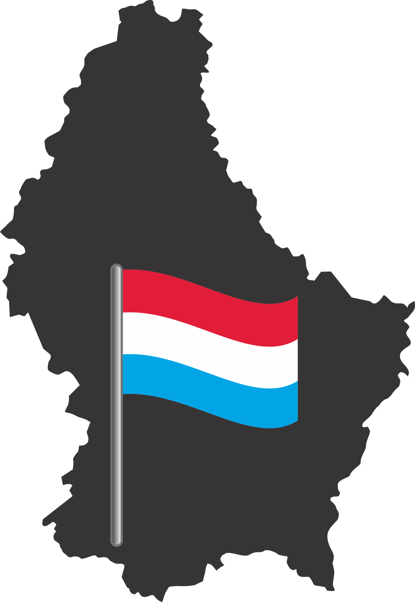 Luxembourg flag pin map location 23529945 PNG