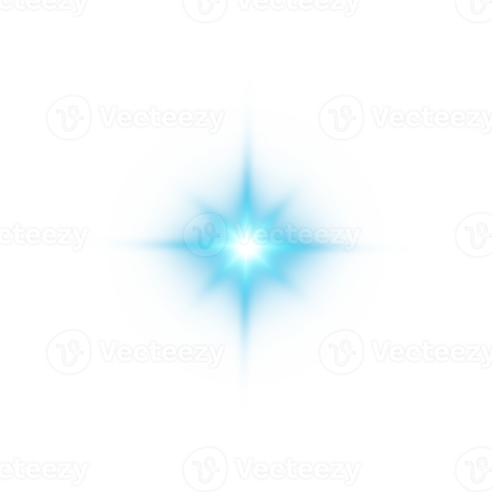 Blue glowing lights effects isolated on transparent background. Solar flare with beams and spotlight. Glow effect. Starburst with sparkles. PNG. png