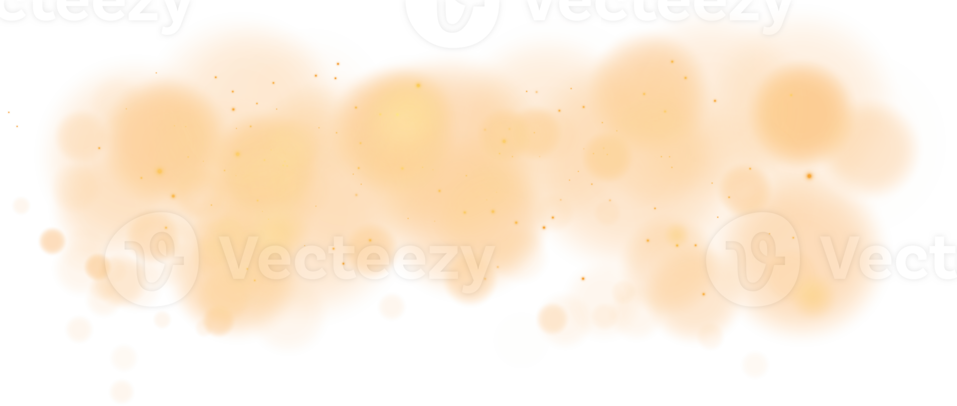 Golden shining bokeh lights with glowing particles  on transparent background. PNG. png