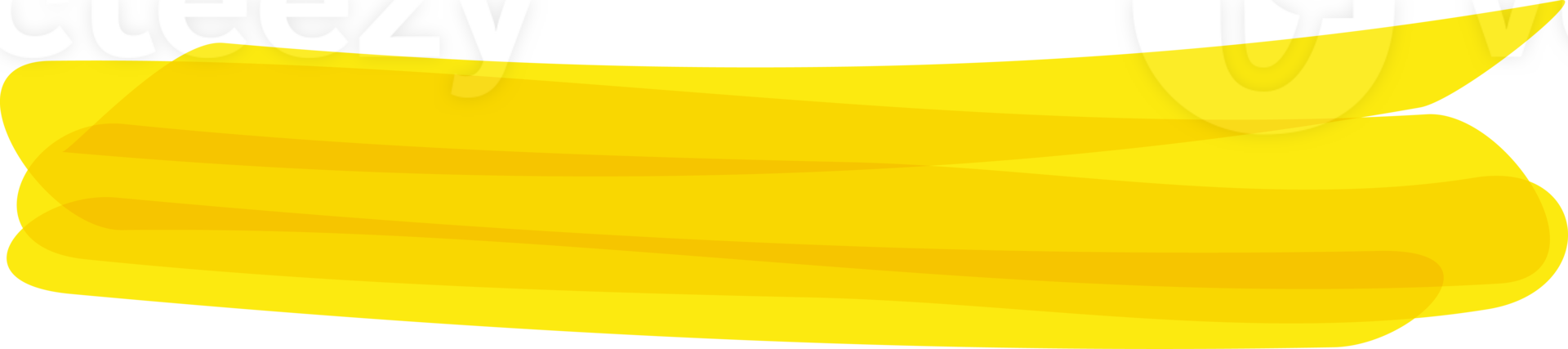 mano dibujado amarillo realce marcador rayas en transparente antecedentes. png. png